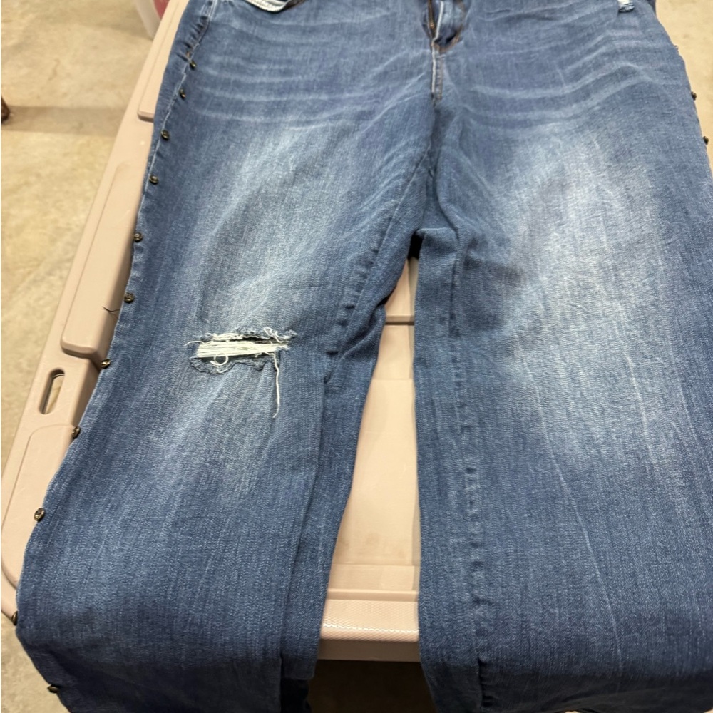 Women's Blue Distressed Jeans